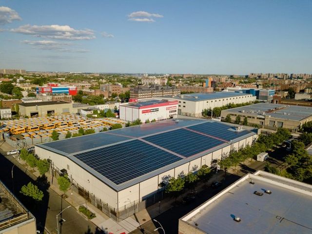Another view of the community solar project atop SoFive Arena in Brownsville.